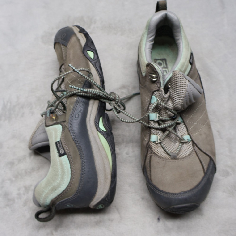 Oboz Women 9.5 Athletic Shoes Brown Sapphire Low B-Dry Leather Hiking Waterproof